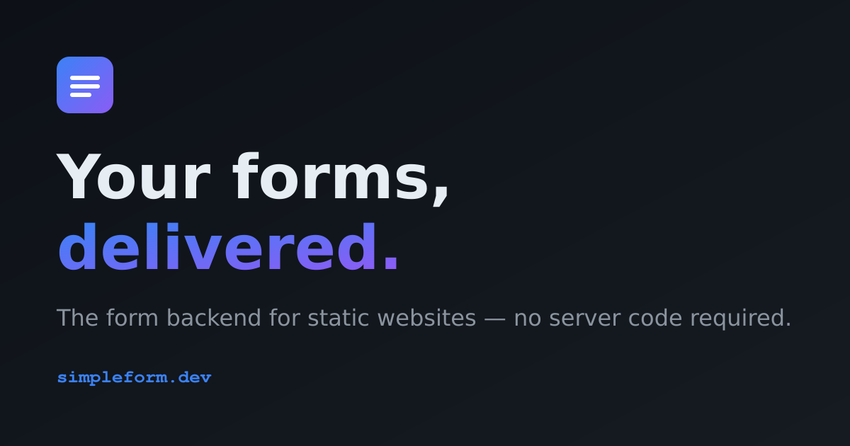 Documentation — SimpleForm.dev | Getting Started